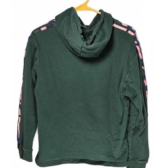 Adidas Women's Green Hoodie with Colorful Stripes Size Medium - Picture 2 of 8